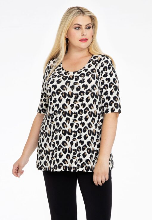 Yoek Shirt A-lijn FELINE | Bruin | Maat 54/56