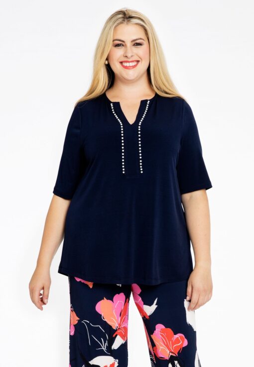 Yoek Tuniek A-lijn parels | Blauw | Maat 38/40
