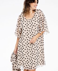 Yoek Jurk POLKA | Beige | Maat 50/52