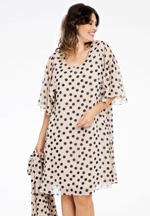Yoek Jurk POLKA | Beige | Maat 50/52