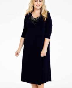 Yoek Jurk A-lijn strass | Blauw | Maat 46/48