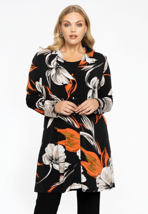Yoek Blazer A-lijn CAMELLIA | Zwart | Maat 46/48