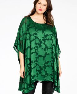 Yoek Tuniek vierkant DÉVORÉ | Groen | Maat 46/48