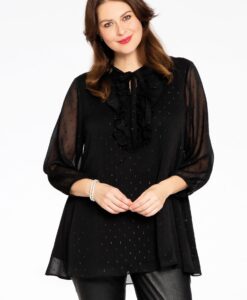 Yoek Tuniek met ruches PONPON | Zwart | Maat 38/40