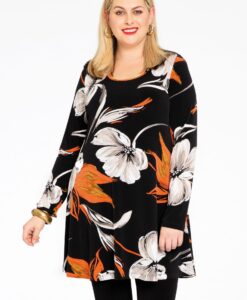 Yoek Tuniek wide bottom CAMELLIA | Zwart | Maat 42/44