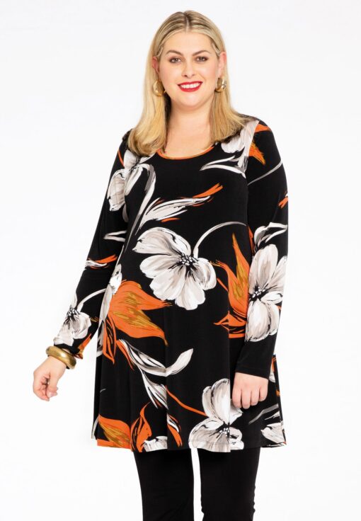 Yoek Tuniek wide bottom CAMELLIA | Zwart | Maat 42/44