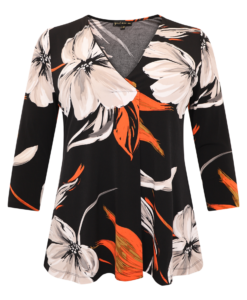 Yoek Shirt CAMELLIA | Zwart | Maat 46/48