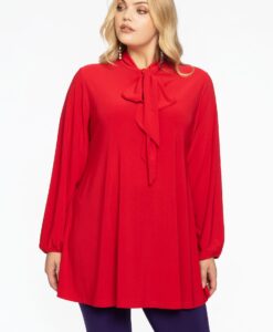 Yoek Tuniek wide bottom met strik | Rood | Maat 50/52
