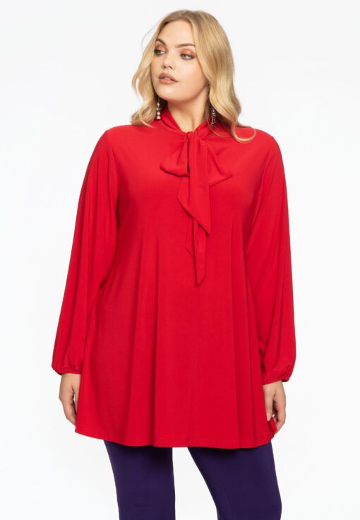 Yoek Tuniek wide bottom met strik | Rood | Maat 50/52