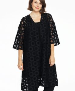Yoek Cardigan kant CIRCLE | Zwart | Maat 58/60