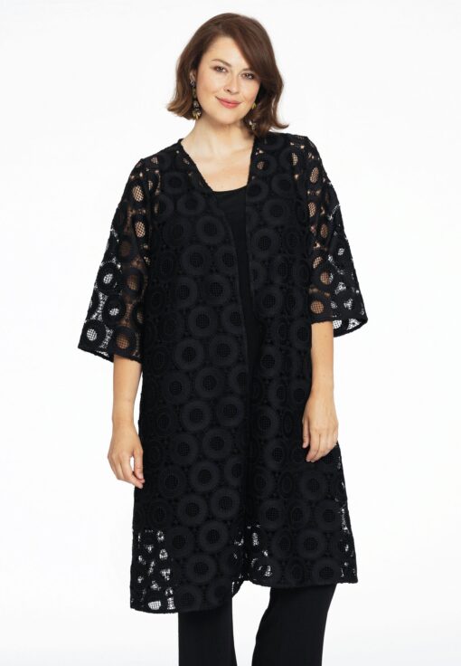Yoek Cardigan kant CIRCLE | Zwart | Maat 58/60