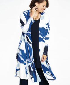 Yoek Geplooid vest VIVIAN | Blauw | Maat 50/52