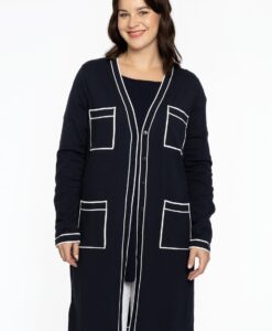 Yoek Vest met contrasterende biezen | Blauw | Maat 38/40