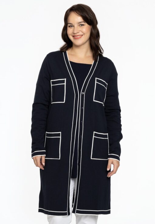 Yoek Vest met contrasterende biezen | Blauw | Maat 38/40