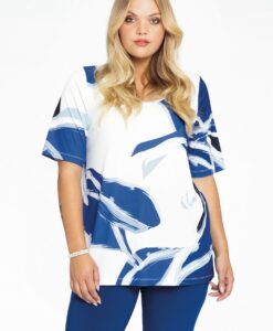 Yoek Shirt A-lijn VIVIAN | Blauw | Maat 38/40