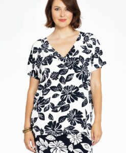 Yoek Shirt dubbele v-hals HARPER | Wit | Maat 38/40
