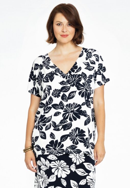 Yoek Shirt dubbele v-hals HARPER | Wit | Maat 38/40