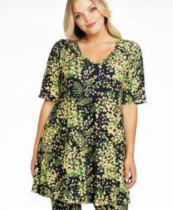 Yoek Tuniek wide bottom MIMOSA | Zwart | Maat 38/40