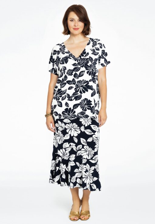 Yoek Rok met ruches HARPER | Blauw | Maat 38/40