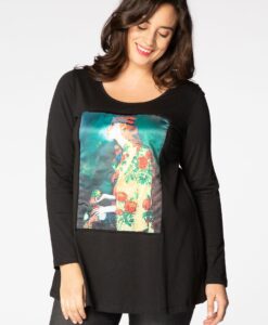 Yoek Tuniek Eve flare | Zwart | Maat 46/48