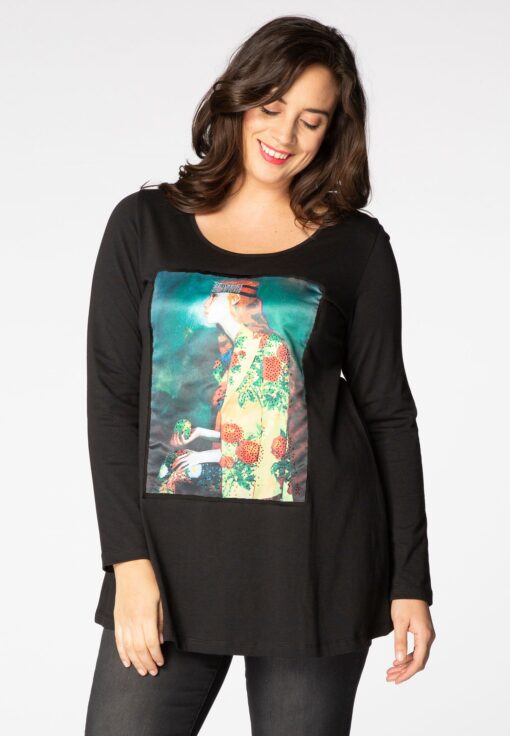 Yoek Tuniek Eve flare | Zwart | Maat 46/48