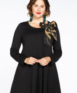 Yoek Tuniek wide bottom strik Paris | Zwart | Maat 38/40
