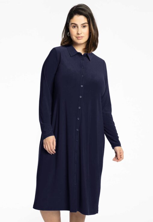 Yoek Blouse midi | Blauw | Maat 42/44