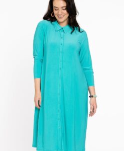 Yoek Blouse midi | Turquoise | Maat 38/40