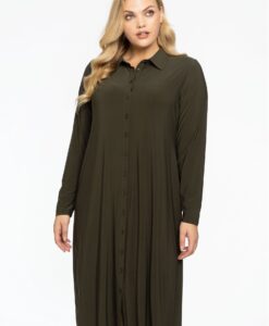 Yoek Blouse midi | Dark Green | Maat 50/52