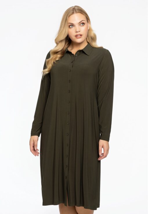 Yoek Blouse midi | Dark Green | Maat 50/52