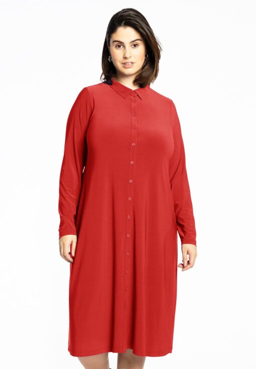 Yoek Blouse midi | Rood | Maat 38/40