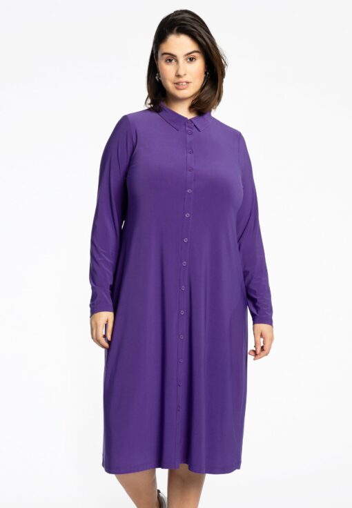 Yoek Blouse midi | Paars | Maat 46/48