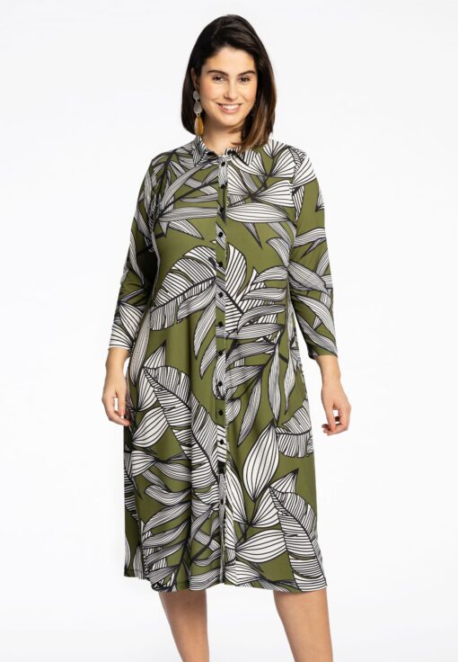 Yoek Blouse midi | Groen | Maat 54/56