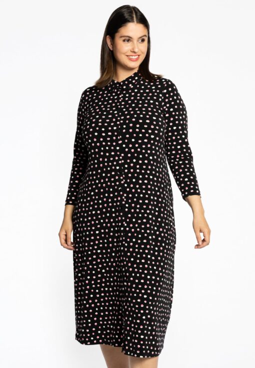 Yoek Blouse midi SPRINKLE | Zwart | Maat 42/44