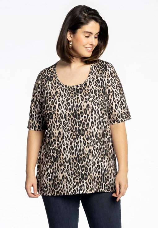 Yoek Shirt A-lijn | Bruin | Maat 38/40