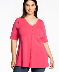 Yoek Tuniek flare knoopjes | Roze | Maat 42/44