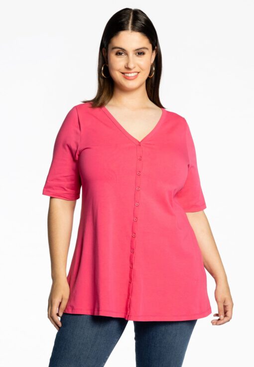 Yoek Tuniek flare knoopjes | Roze | Maat 42/44