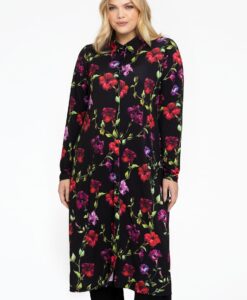 Yoek Blouse midi LOU | Zwart | Maat 46/48