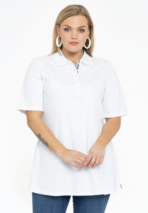 Yoek Polo-shirt flare | Wit | Maat 42/44
