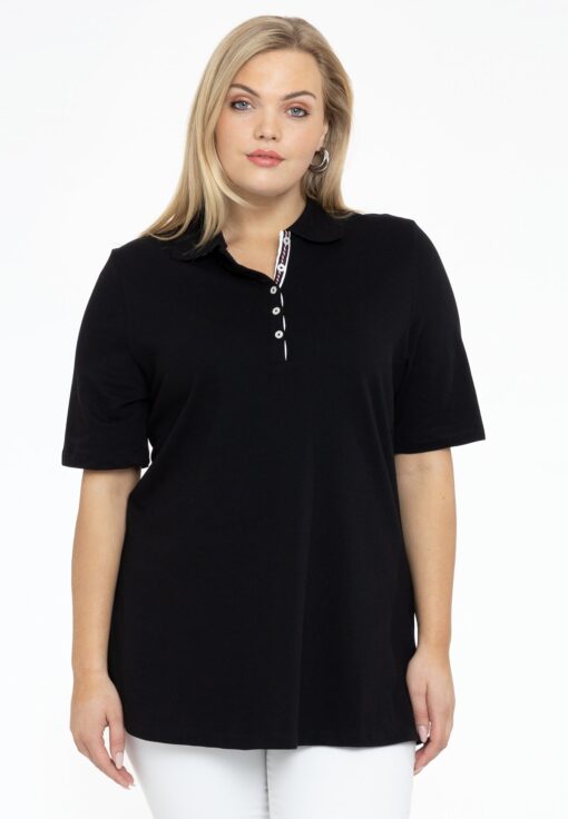 Yoek Polo-shirt flare | Zwart | Maat 54/56