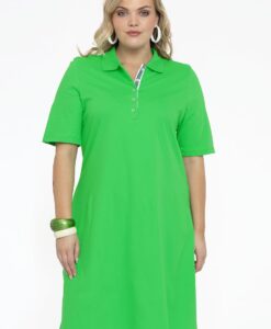Yoek Polo-jurk | Groen | Maat 54/56