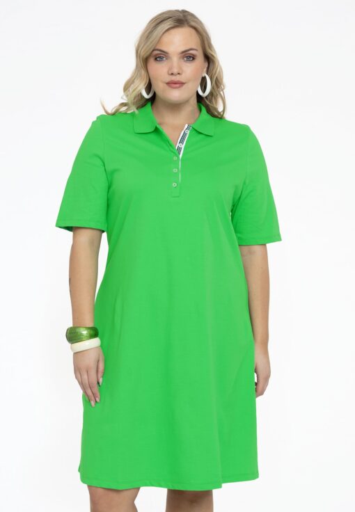 Yoek Polo-jurk | Groen | Maat 54/56