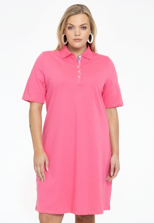 Yoek Polo-jurk | Roze | Maat 54/56