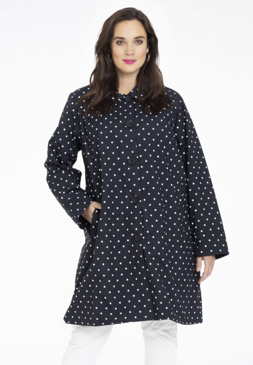 Yoek Regenjas DOTS | Zwart | Maat 54