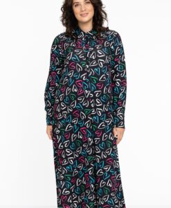 Yoek Blouse-jurk | Zwart | Maat 50/52