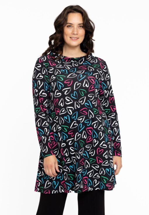 Yoek Tuniek wide bottom | Zwart | Maat 46/48
