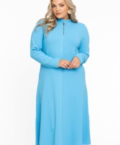 Yoek Jurk met opstaande kraag | Licht Blauw | Maat 54/56