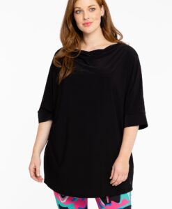 Yoek Shirt kimono mouw | Zwart | Maat 54/56