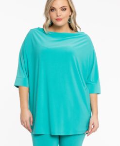 Yoek Shirt kimono mouw | Turquoise | Maat 50/52