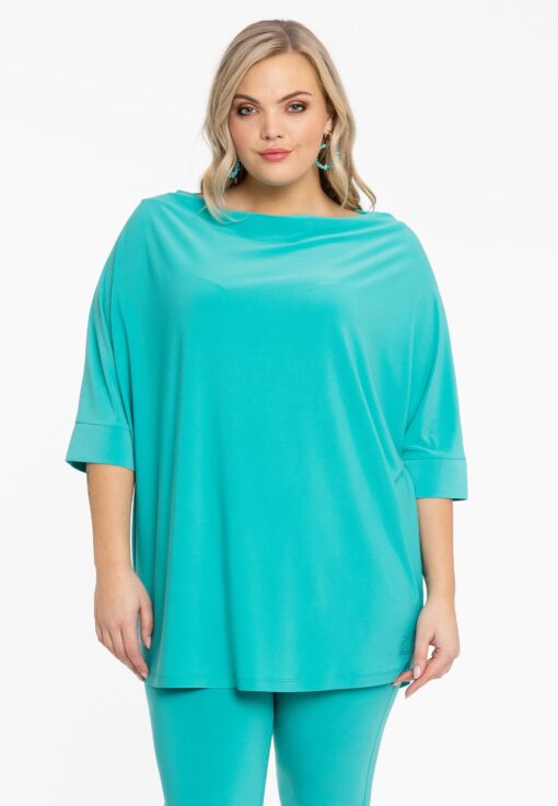 Yoek Shirt kimono mouw | Turquoise | Maat 50/52
